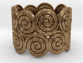 The celtic water-spiral endless ring in Natural Brass