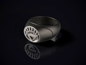 22.2 mm White Lantern Ring - WotGL in Polished Bronzed Silver Steel