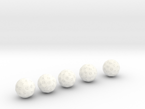 d41 through d49 oddball dice in White Processed Versatile Plastic