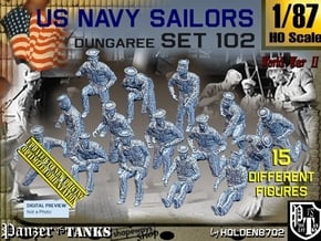 1/87 USN Dungaree Set 102 in Tan Fine Detail Plastic