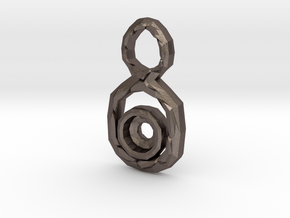 Figure 8 Pendant for 7mm stone in Polished Bronzed Silver Steel