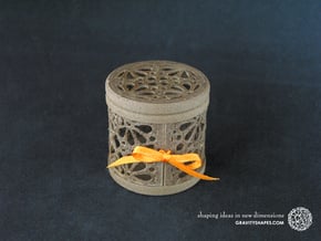 Gift Box No. 1 with Mosaic-3 (filigree, high) in Black Natural Versatile Plastic