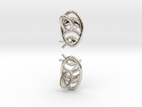 Bee Earrings V2.1 in Rhodium Plated Brass