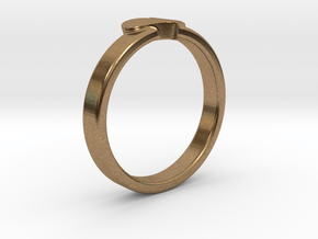 Heart ring in Natural Brass