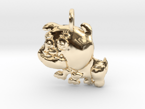 Baby Bulldog Pendant in 14K Yellow Gold