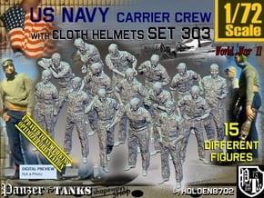 1/72 USN Carrier Deck Crew Set303 in Tan Fine Detail Plastic