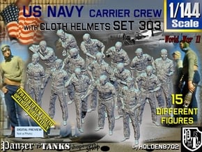 1/144 USN Carrier Deck Crew Set303 in Smooth Fine Detail Plastic