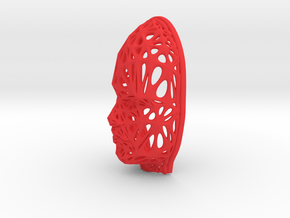 Female Voronoi Face (002) in Red Processed Versatile Plastic