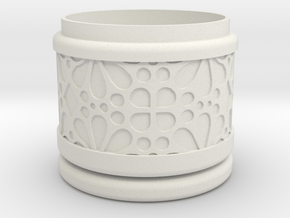 Gift Box round No. 1 with Mosaik-3 (solid, short) in White Natural Versatile Plastic