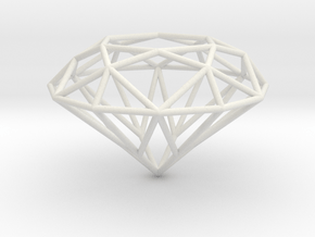 Diamond Pendant - 6-1 in White Natural Versatile Plastic