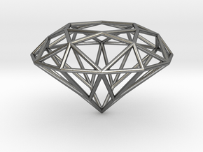 Diamond Pendant - 6-1 in Polished Silver