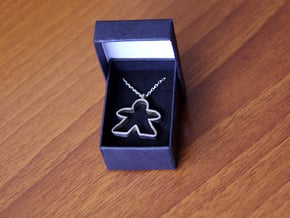 Big empty meeple [pendant] in Polished Silver