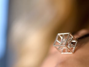 "cubo-stella" - "star-cube" pendant in Natural Silver