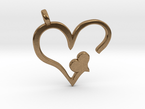 Heart pendant in Natural Brass