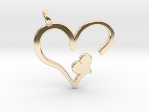 Heart pendant in 14k Gold Plated Brass