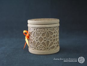 Gift Box No. 1 with Mosaic-3 (solid-filigree high) in White Natural Versatile Plastic