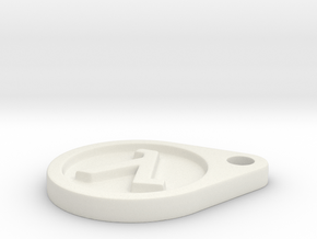 Half Life Logo Keychain in White Natural Versatile Plastic