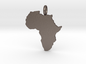 Africa - Pendant in Polished Bronzed Silver Steel