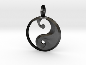 Yin Yang Pendant in Matte Black Steel