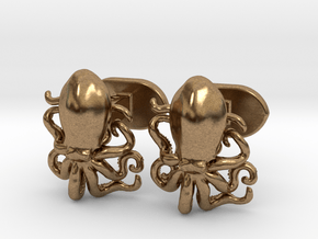 Octopus cufflinks in Natural Brass