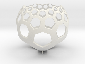 Honeycomb (stereographic projection) in White Premium Versatile Plastic