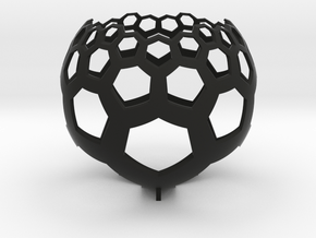 Honeycomb (stereographic projection) in Black Premium Versatile Plastic