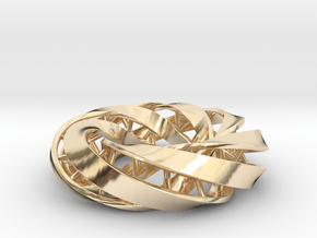 Double DNA trefoil, Cycle of life in 14K Yellow Gold