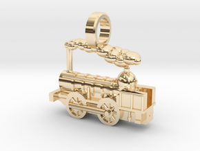 Locomotive Coppernob Jewellery Pendant in 14k Gold Plated Brass