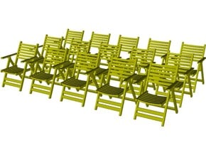 1/35 scale wooden chairs set B x 15 in Clear Ultra Fine Detail Plastic