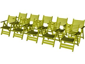 1/35 scale wooden chairs set B x 10 in Clear Ultra Fine Detail Plastic