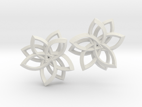 Pointset Earrings in White Natural Versatile Plastic