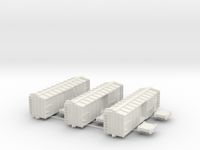40 ft Boxcar, Wooden, 1/200 in White Natural Versatile Plastic