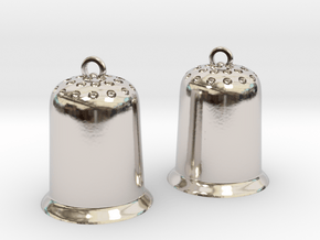 Thimbles earrings in Rhodium Plated Brass