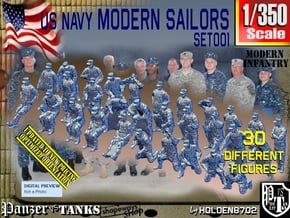 1/350 USN Modern Sailors Set001 in Smoothest Fine Detail Plastic