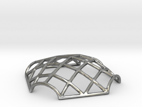 Gridshell Pendant in Natural Silver