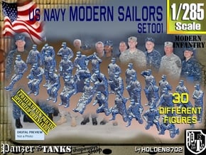 1/285 USN Modern Sailors Set001 in Smoothest Fine Detail Plastic