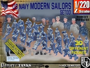 1/220 USN Modern Sailors Set001 in Tan Fine Detail Plastic