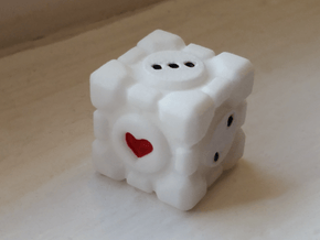 Portal Companion Cube Dice 19mm in White Processed Versatile Plastic: d6