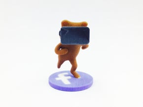 Virtual Reality Facebook Bear in Full Color Sandstone