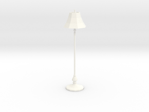 Miniature Dollhouse Floor Lamp 'Finer Fare' in White Processed Versatile Plastic: 1:12