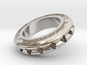 Ring X4 in Rhodium Plated Brass: Small