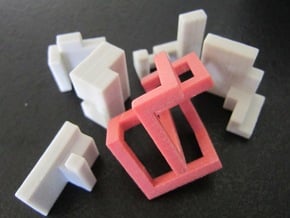 Puzzle mobius knot cube in Full Color Sandstone: Medium