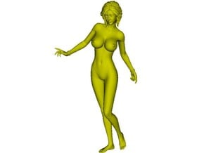 1/35 scale nude beach girl posing figure B in Tan Fine Detail Plastic
