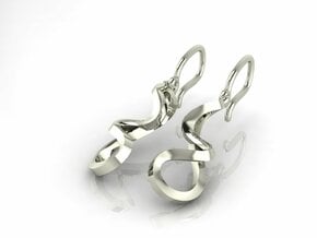 Turns in life earrings JD19E in Fine Detail Polished Silver