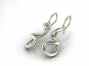 Turns in life earrings JD19E round in Fine Detail Polished Silver