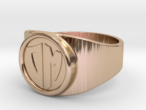 Thin Signet ring (Customizable) in 14k Rose Gold