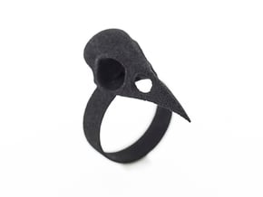 Realistic Raven Skull Ring - Size 7 in Black Natural Versatile Plastic