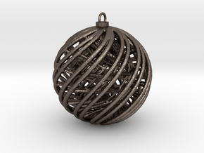 Christmas Ornament A in Polished Bronzed Silver Steel