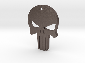 PUNISHER KEY CHAIN in Polished Bronzed Silver Steel