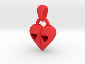 Heart Pendant in Red Processed Versatile Plastic